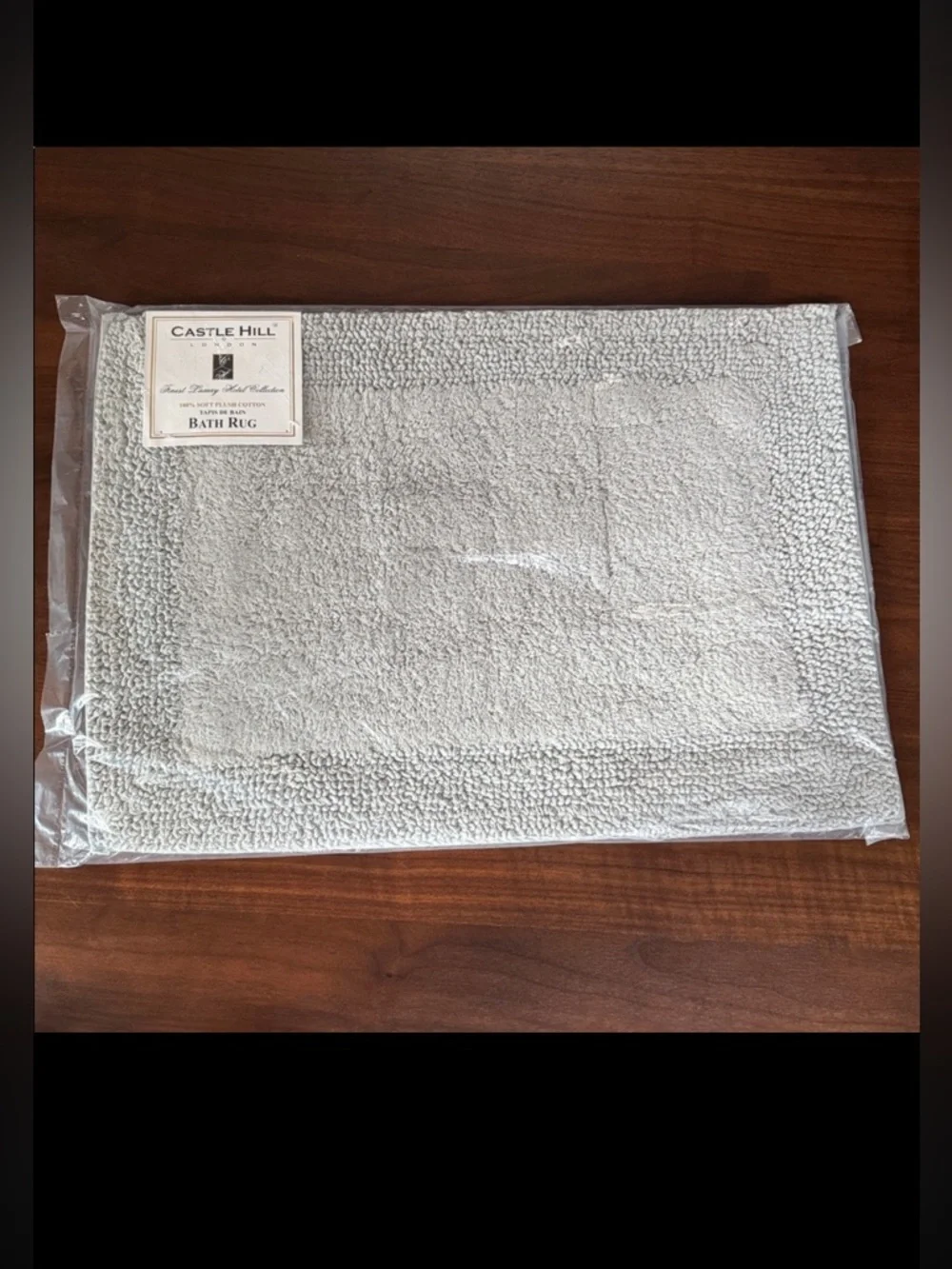 NEW! BATH RUG 100% COTTON SPA MAT GRAY 17”X 24” CASTLE HILL LONDON (43cmX61cm)